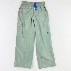 adidas Essentials Woven Cargo Jogger Pants Size M Womens Silver/Green NEW